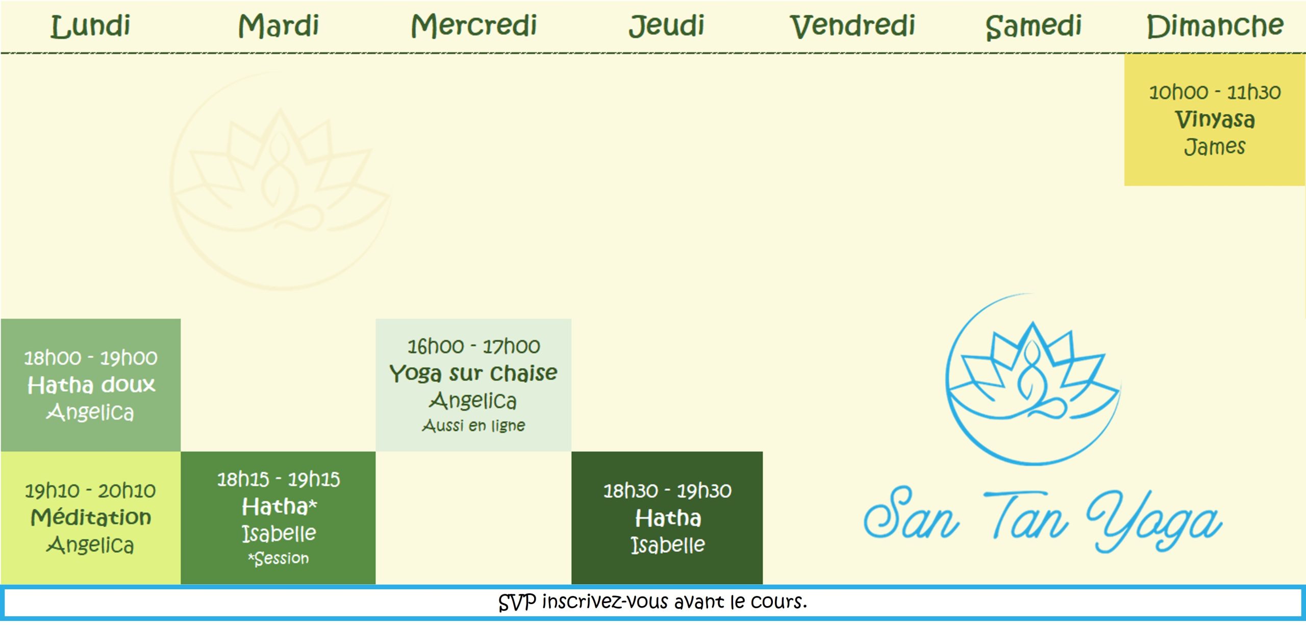 Nos cours reprennent le 7 septembre!